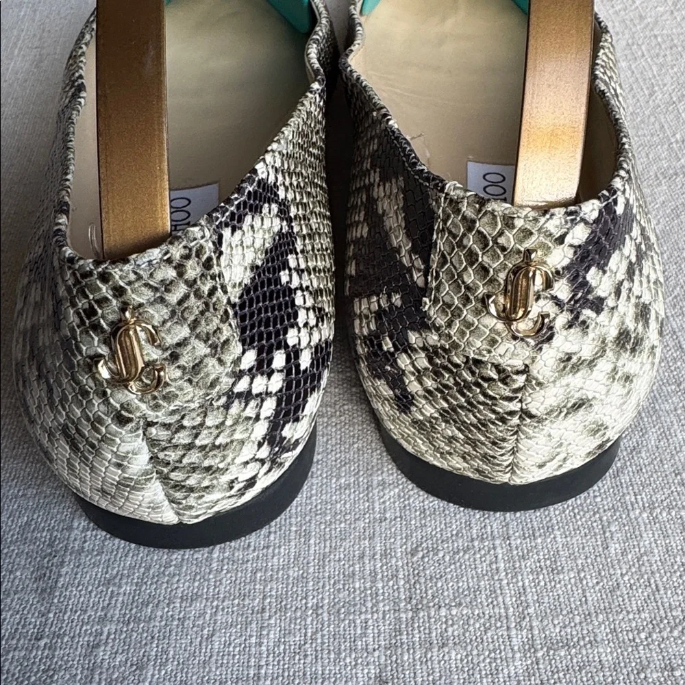 JIMMY CHOO Modell Squared Toe Snake Flats Sz 36